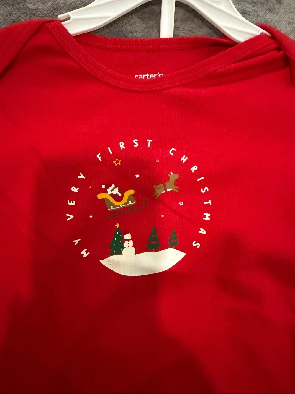 Carter's Red 'My First Christmas' Long-Sleeve Baby Bodysuit & Striped Pants